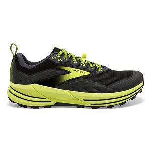 Brooks Cascadia 16 Trail Running Shoes - Mens, Black/Yellow | IE-ICR867502